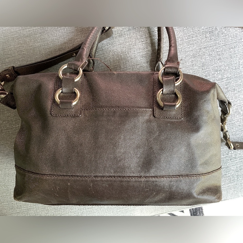 Elegant Bronze Leather Handbag